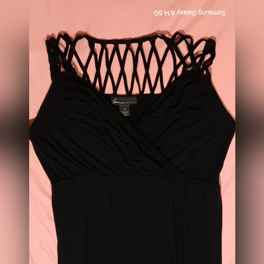 Lane Bryant Slinky Sexy Black Maxi Dress Sz 18/20 - Picture 2 of 9